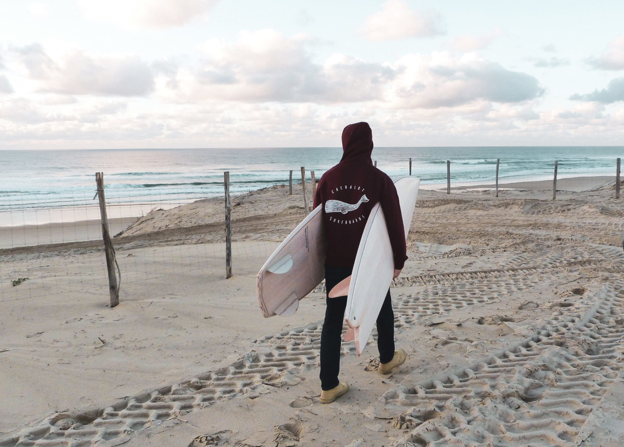 cachalot surfboards planche surf handmade artisan shaper textile sweat à capuche
